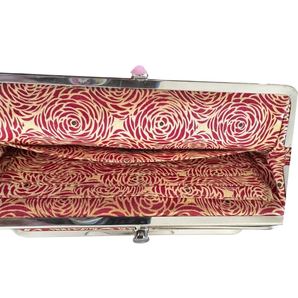 HOBO Lauren Clutch Wallet Purse for Women Purple Leather Multiple Inner Divider - Picture 5 of 6